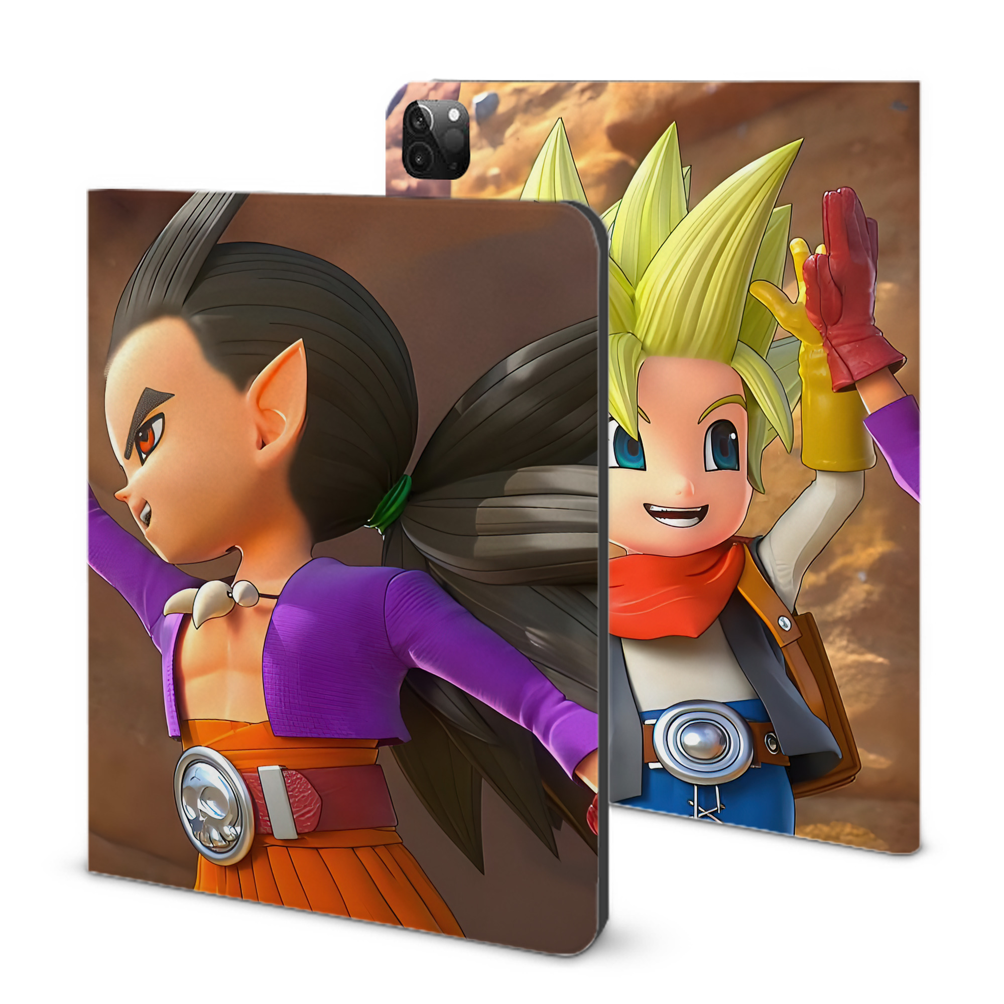 （画像用） ドラゴンクエスト Doragon Kuesuto Dragon Quest IPadケース ペンホルダー付き ブックスタイルデザイン